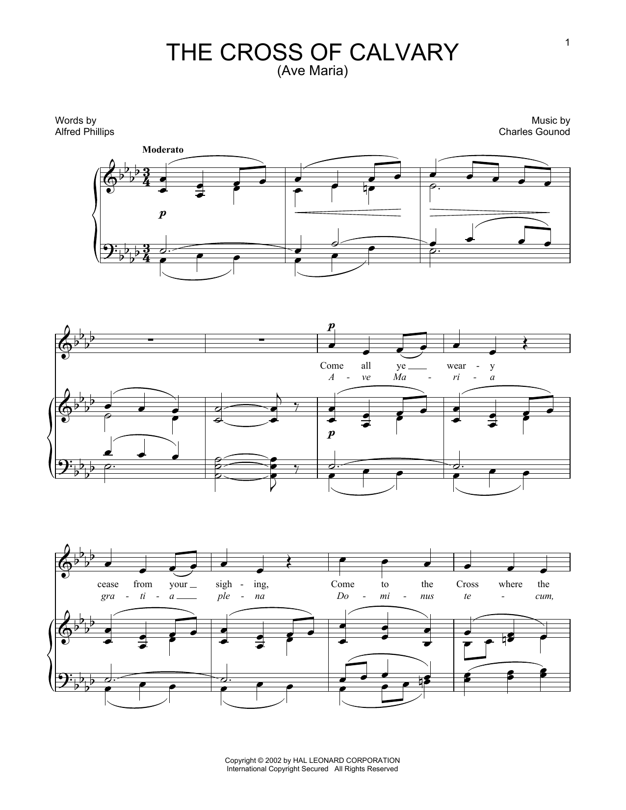 Charles Gounod The Cross Of Calvary sheet music notes and chords arranged for Piano & Vocal