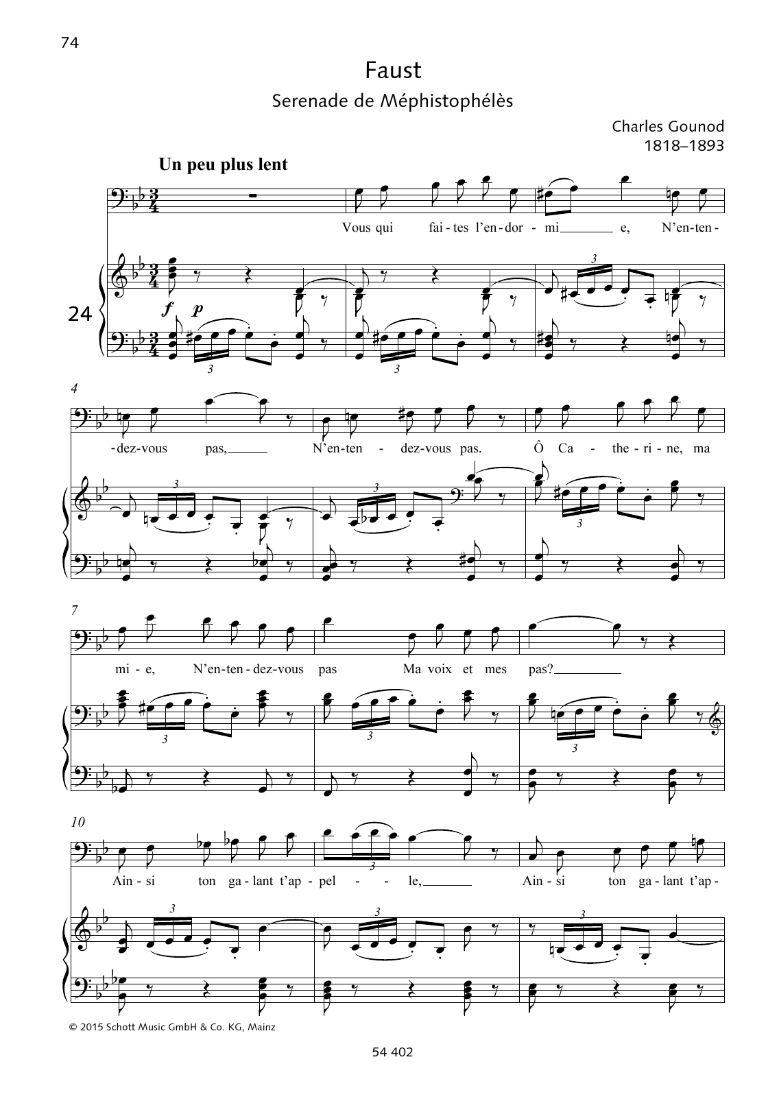 Charles Gounod Vous qui faites l'endormie sheet music notes and chords arranged for Piano & Vocal