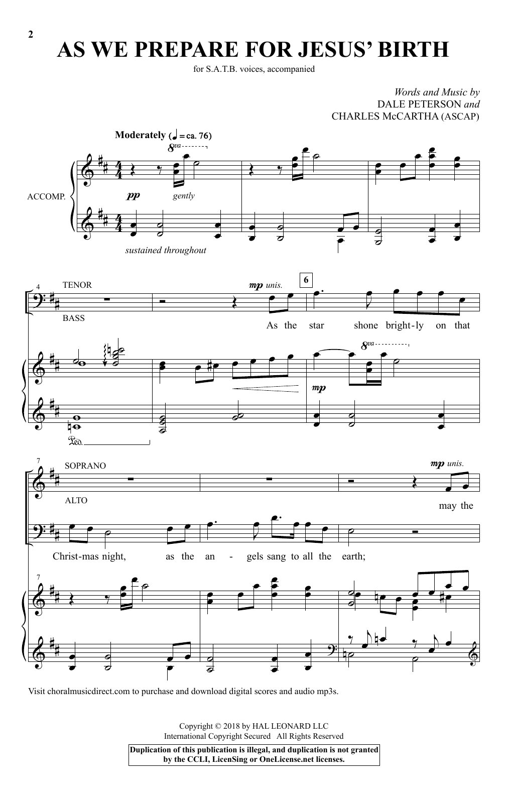 Charles McCartha As We Prepare For Jesus' Birth sheet music notes and chords arranged for SATB Choir