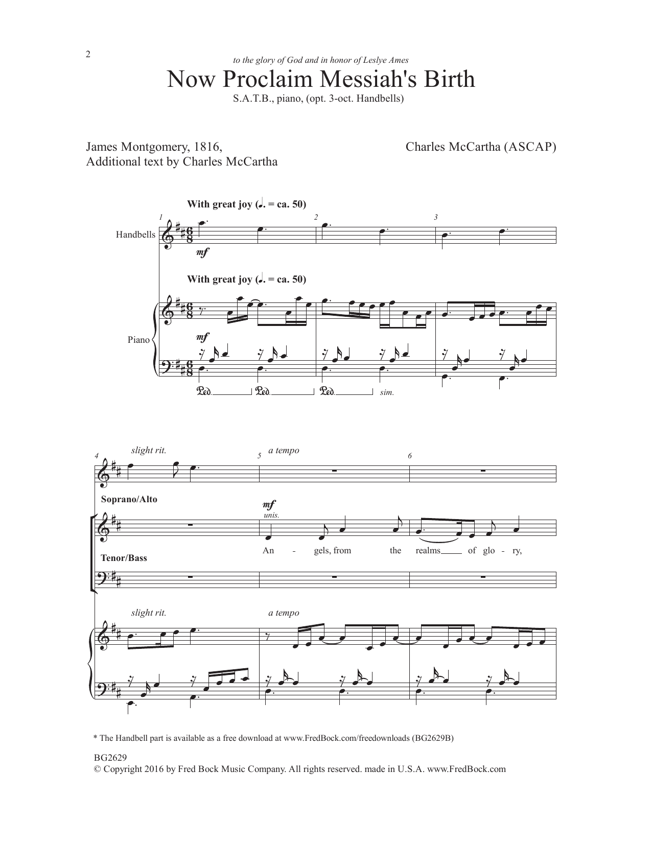Charles McCartha Now Proclaim Messiah's Birth sheet music notes and chords arranged for SATB Choir