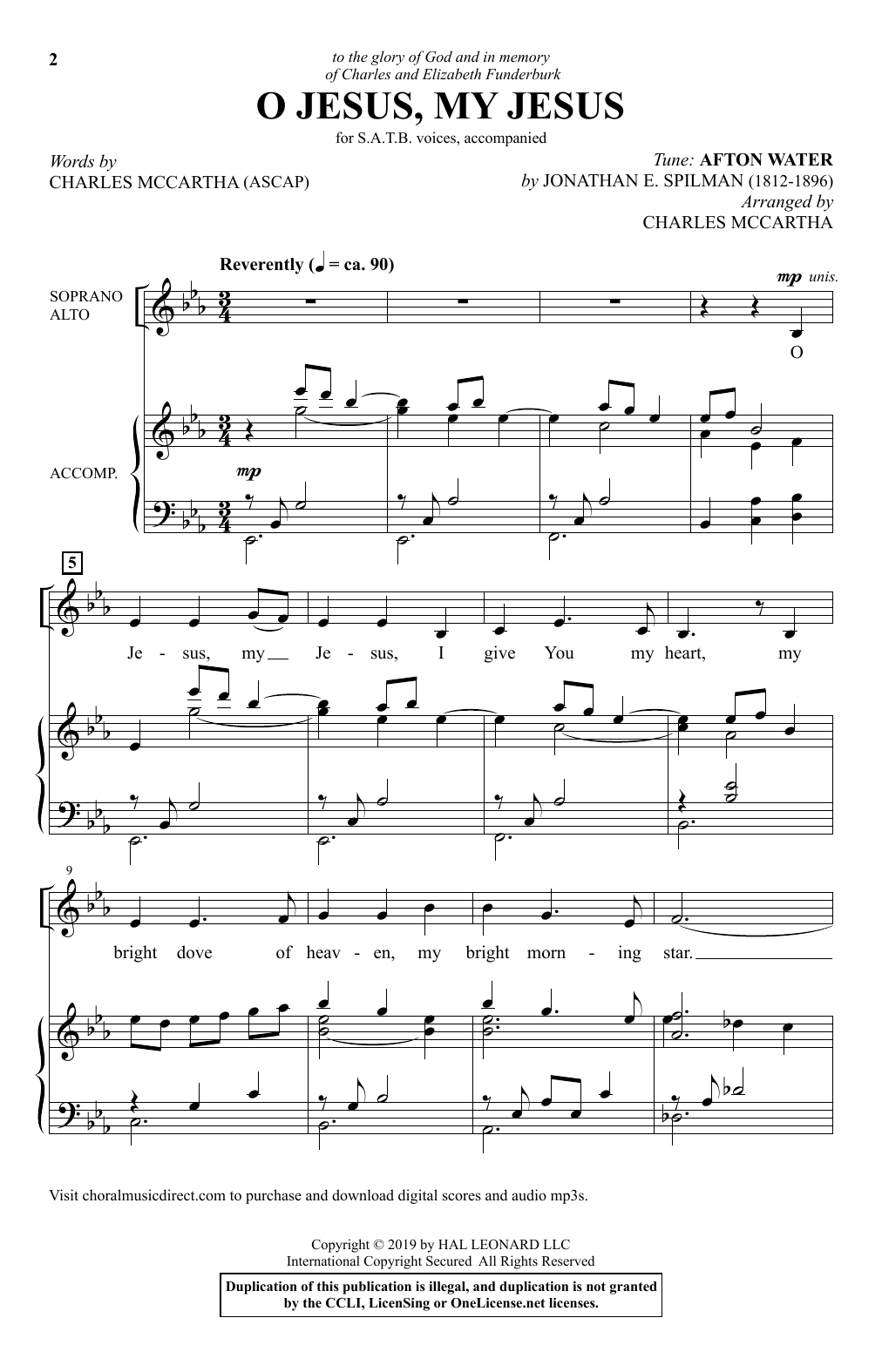 Charles McCartha O Jesus, My Jesus sheet music notes and chords arranged for SATB Choir