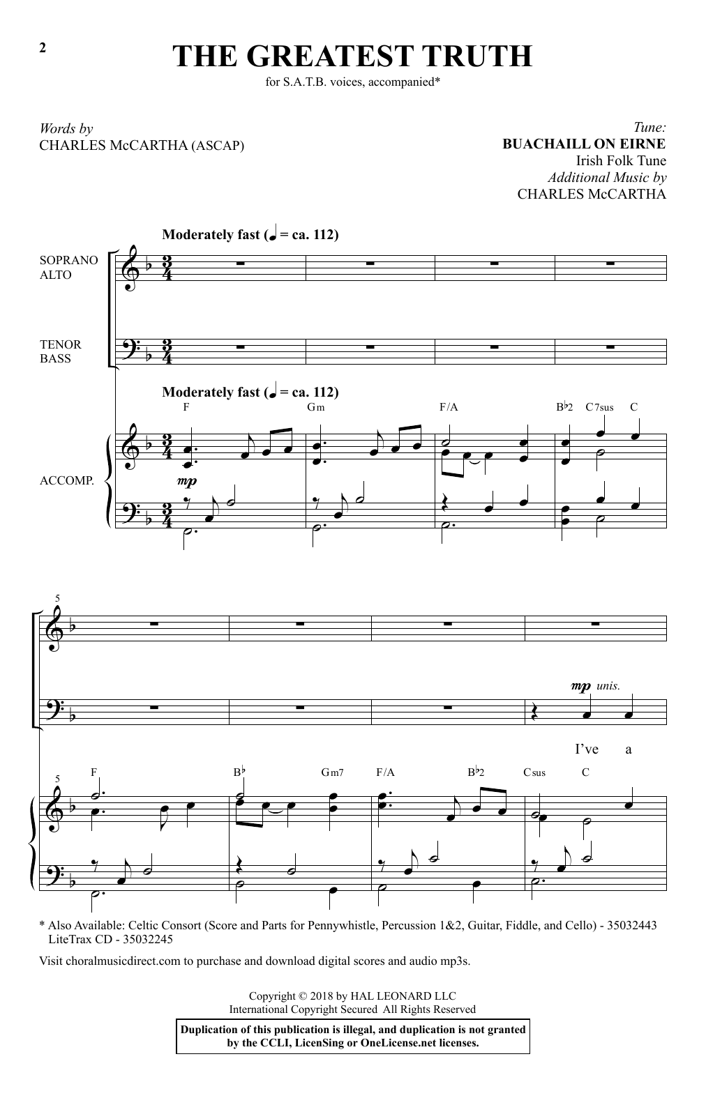 Charles McCartha The Greatest Truth sheet music notes and chords arranged for SATB Choir