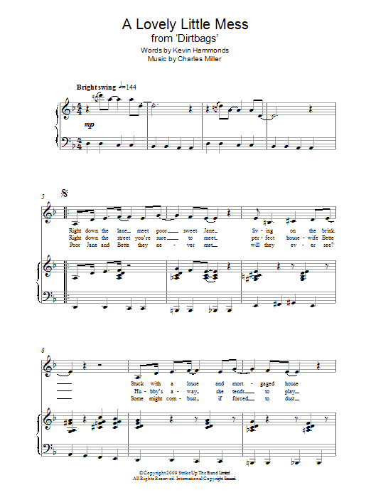 Charles Miller & Kevin Hammonds A Lovely Little Mess (from Dirtbags) sheet music notes and chords arranged for Easy Piano