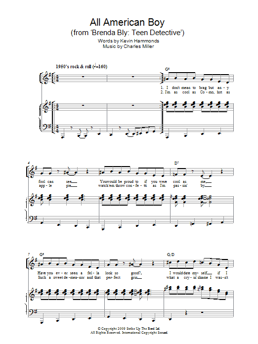 Charles Miller & Kevin Hammonds All American Boy (from Brenda Bly: Teen Detective) sheet music notes and chords arranged for Easy Piano