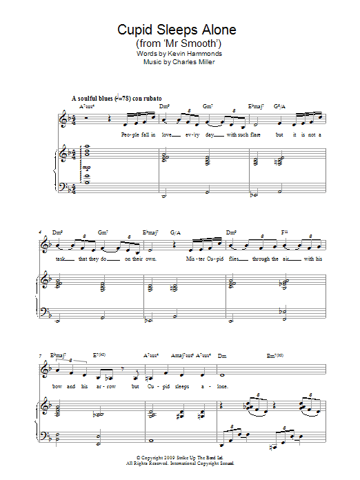 Charles Miller & Kevin Hammonds Cupid Sleeps Alone (from Mr Smooth) sheet music notes and chords arranged for Easy Piano