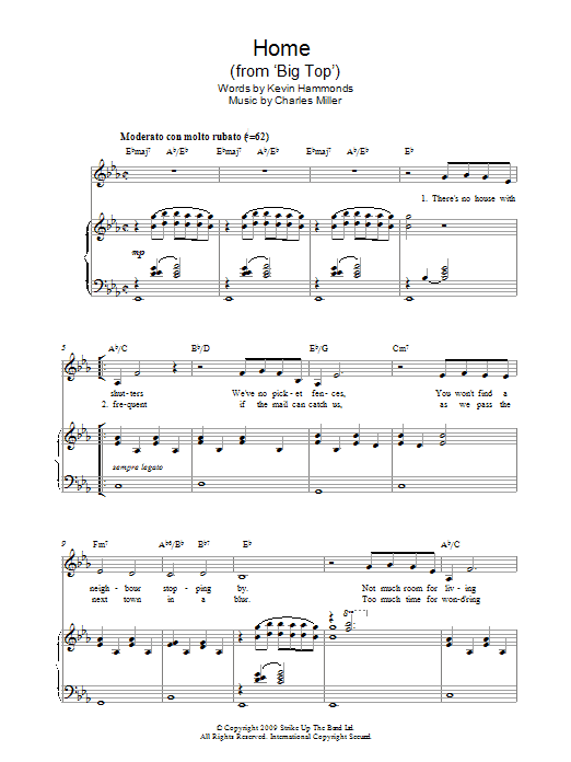Charles Miller & Kevin Hammonds Home (from Big Top) sheet music notes and chords arranged for Easy Piano