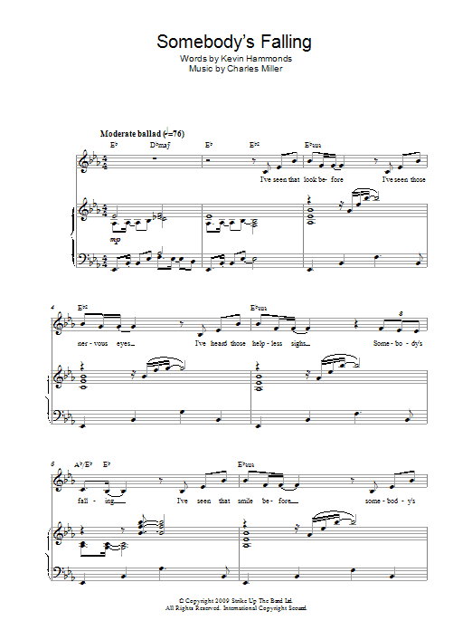 Charles Miller & Kevin Hammonds Somebody's Falling (from When Midnight Strikes) sheet music notes and chords arranged for Easy Piano
