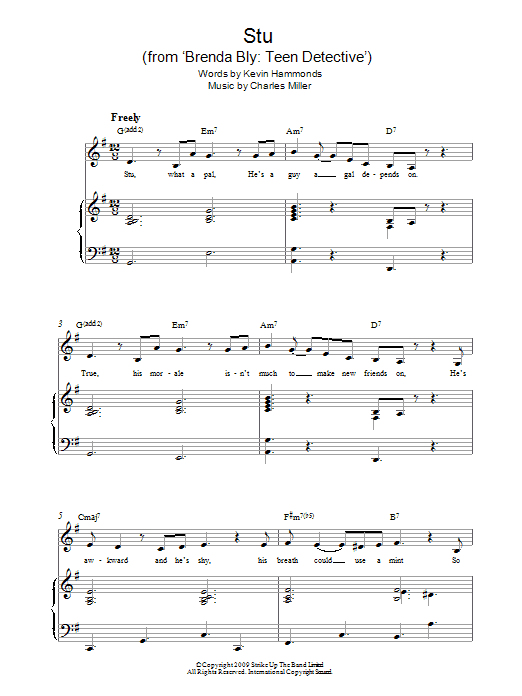 Charles Miller & Kevin Hammonds Stu (from Brenda Bly: Teen Detective) sheet music notes and chords arranged for Easy Piano