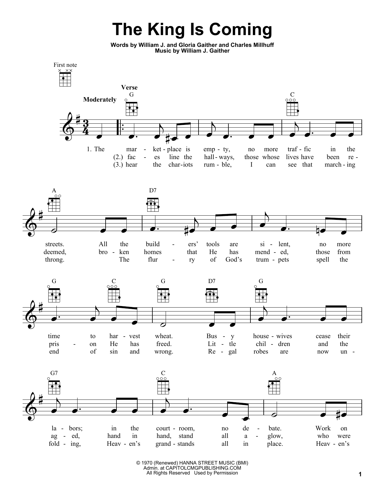 Charles Millhuff The King Is Coming sheet music notes and chords arranged for Super Easy Piano