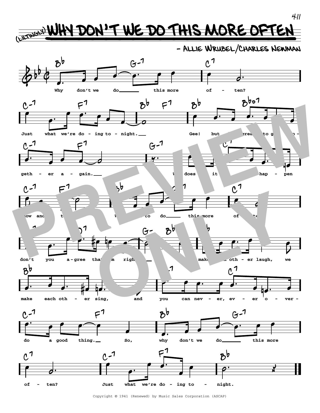 Charles Newman Why Don't We Do This More Often (High Voice) sheet music notes and chords arranged for Real Book – Melody, Lyrics & Chords