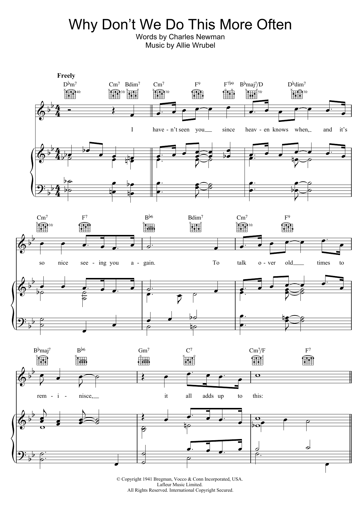 Charles Newman Why Don't We Do This More Often sheet music notes and chords arranged for Piano, Vocal & Guitar Chords