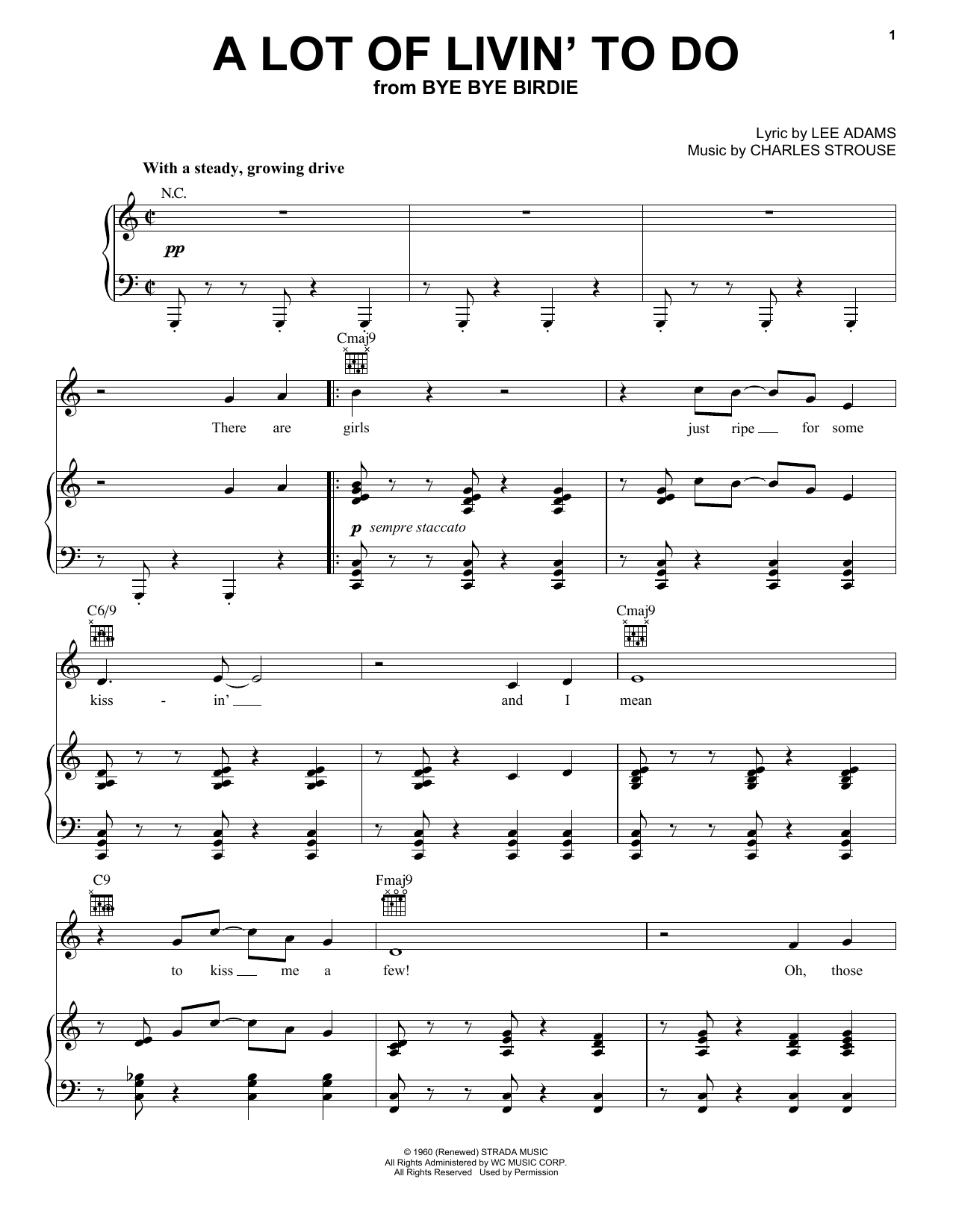 Charles Strouse A Lot Of Livin' To Do sheet music notes and chords arranged for Lead Sheet / Fake Book