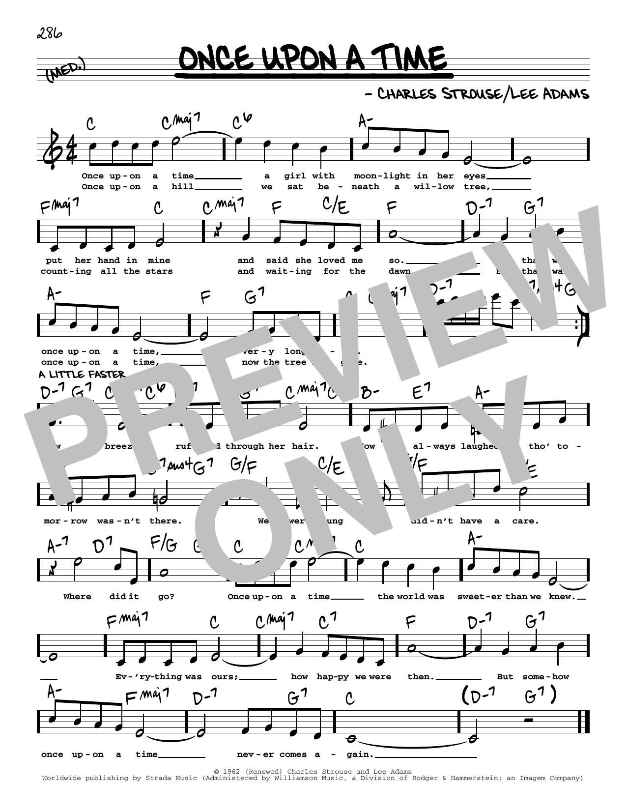 Charles Strouse Once Upon A Time (High Voice) (from All American) sheet music notes and chords arranged for Real Book – Melody, Lyrics & Chords