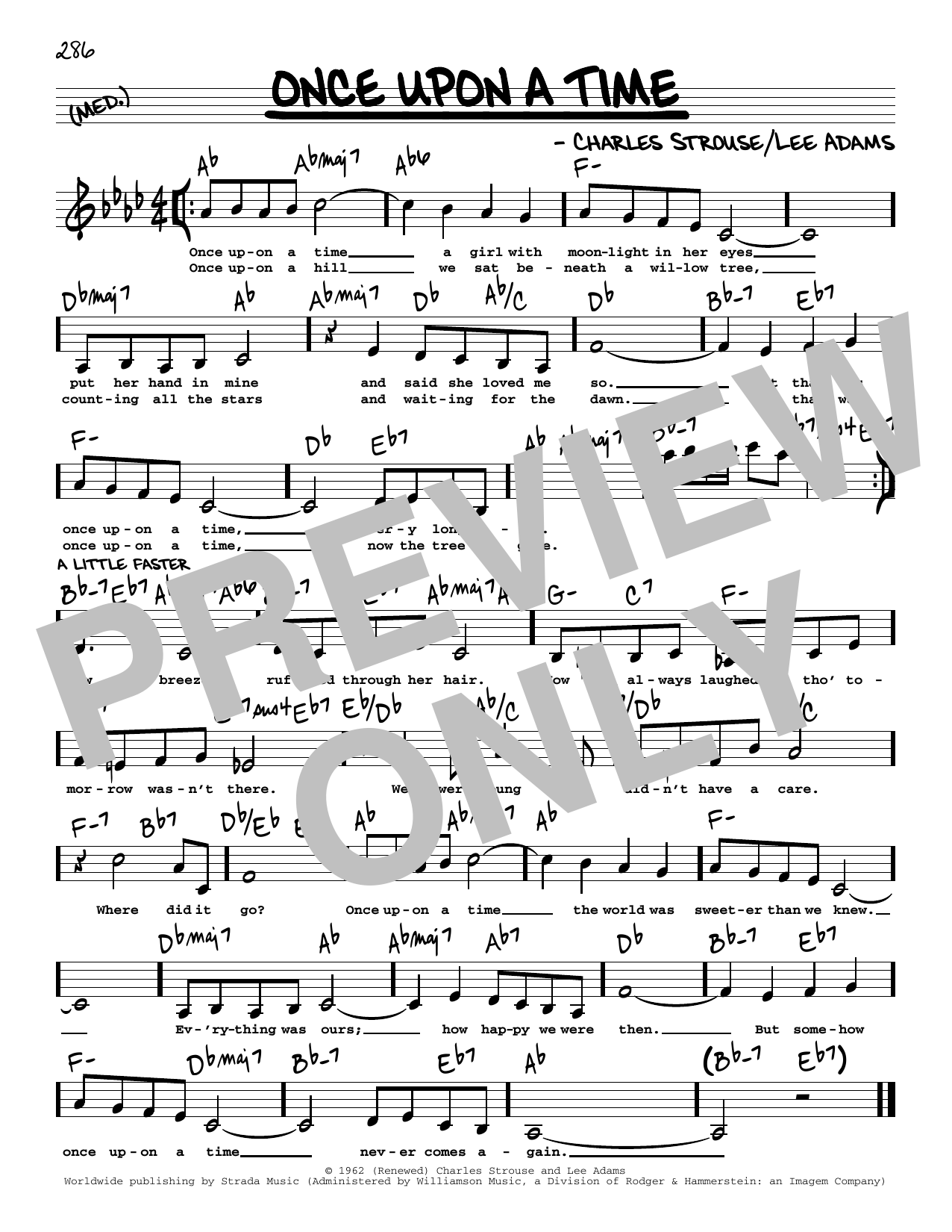 Charles Strouse Once Upon A Time (Low Voice) sheet music notes and chords arranged for Real Book – Melody, Lyrics & Chords