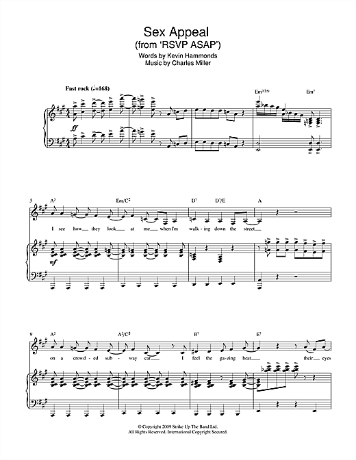 Charles Miller & Kevin Hammonds Sex Appeal (from RSVP ASAP) sheet music notes and chords arranged for Piano & Vocal