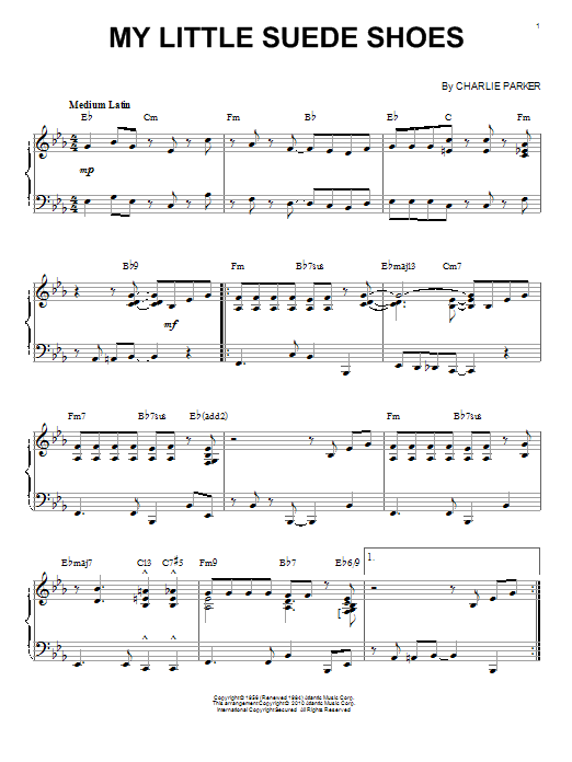 Charlie Parker My Little Suede Shoes (arr. Brent Edstrom) sheet music notes and chords arranged for Piano Solo