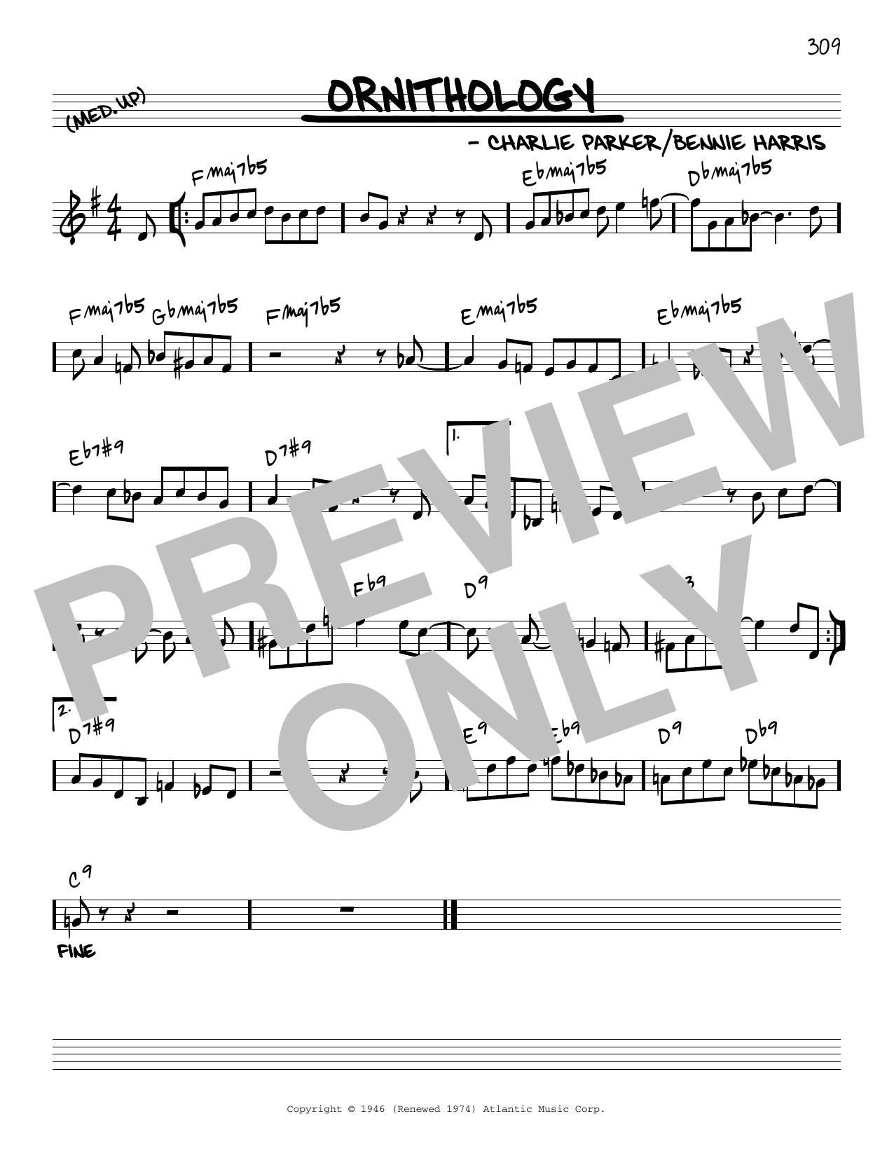 Charlie Parker Ornithology [Reharmonized version] (arr. Jack Grassel) sheet music notes and chords arranged for Real Book – Melody & Chords
