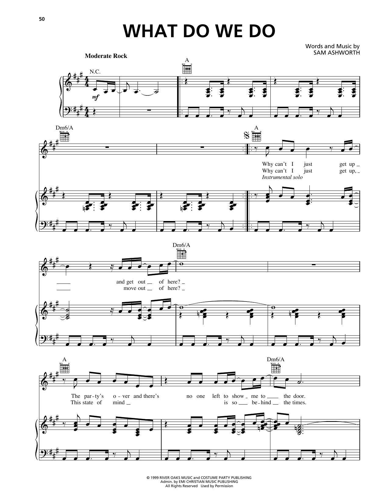 Charlie Peacock What Do We Do sheet music notes and chords arranged for Piano, Vocal & Guitar Chords (Right-Hand Melody)