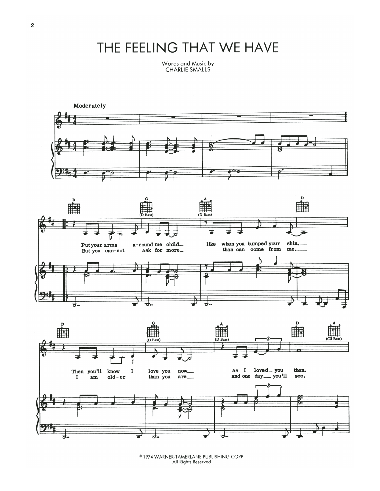 Charlie Smalls The Feeling That We Have (from The Wiz) sheet music notes and chords arranged for Piano, Vocal & Guitar Chords (Right-Hand Melody)