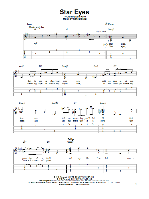 Charlie Parker Star Eyes sheet music notes and chords. Download Printable PDF.