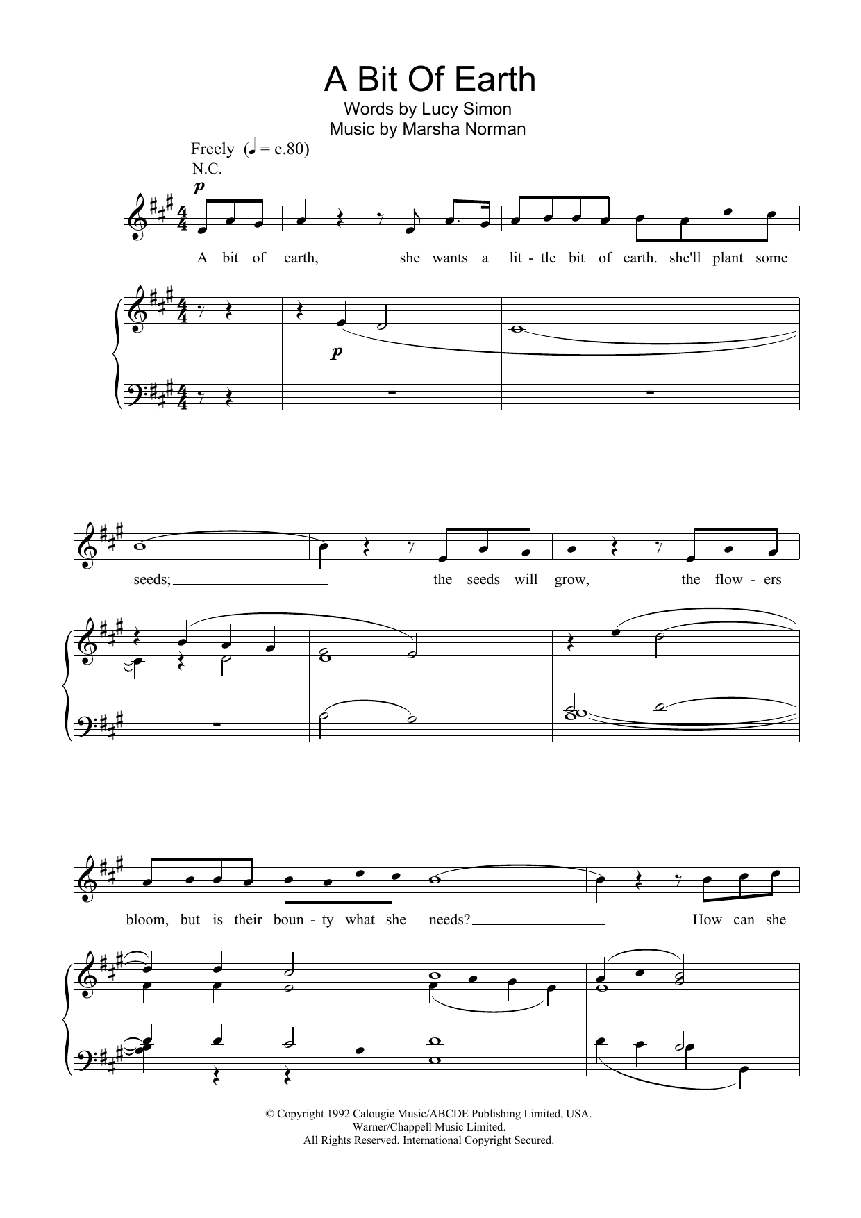 Charlotte Church A Bit Of Earth sheet music notes and chords arranged for Piano, Vocal & Guitar Chords