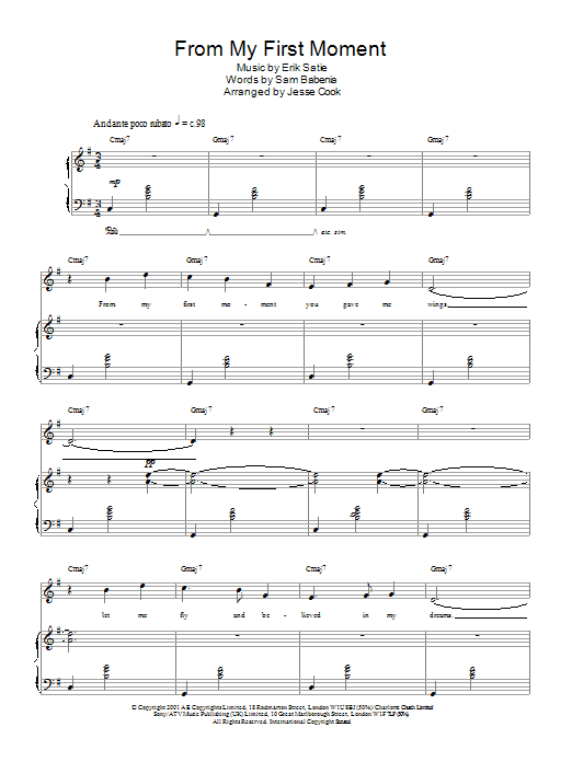 Charlotte Church From My First Moment sheet music notes and chords arranged for Piano, Vocal & Guitar Chords