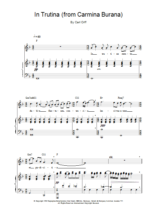 Charlotte Church In Trutina sheet music notes and chords arranged for Piano, Vocal & Guitar Chords
