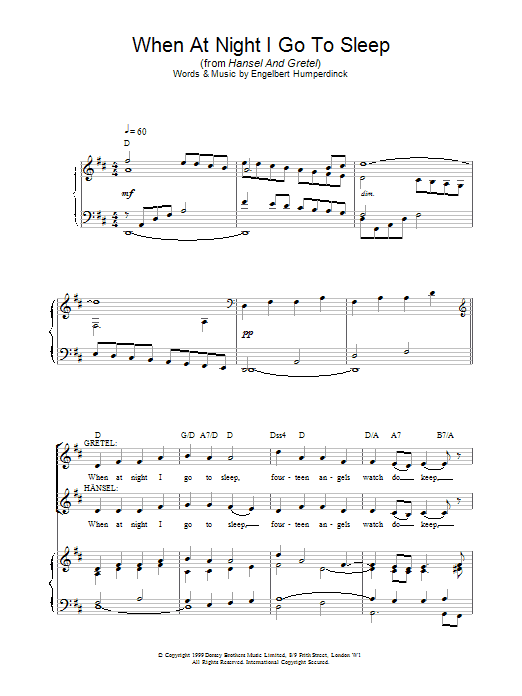Charlotte Church When At Night I Go To Sleep sheet music notes and chords arranged for Piano, Vocal & Guitar Chords
