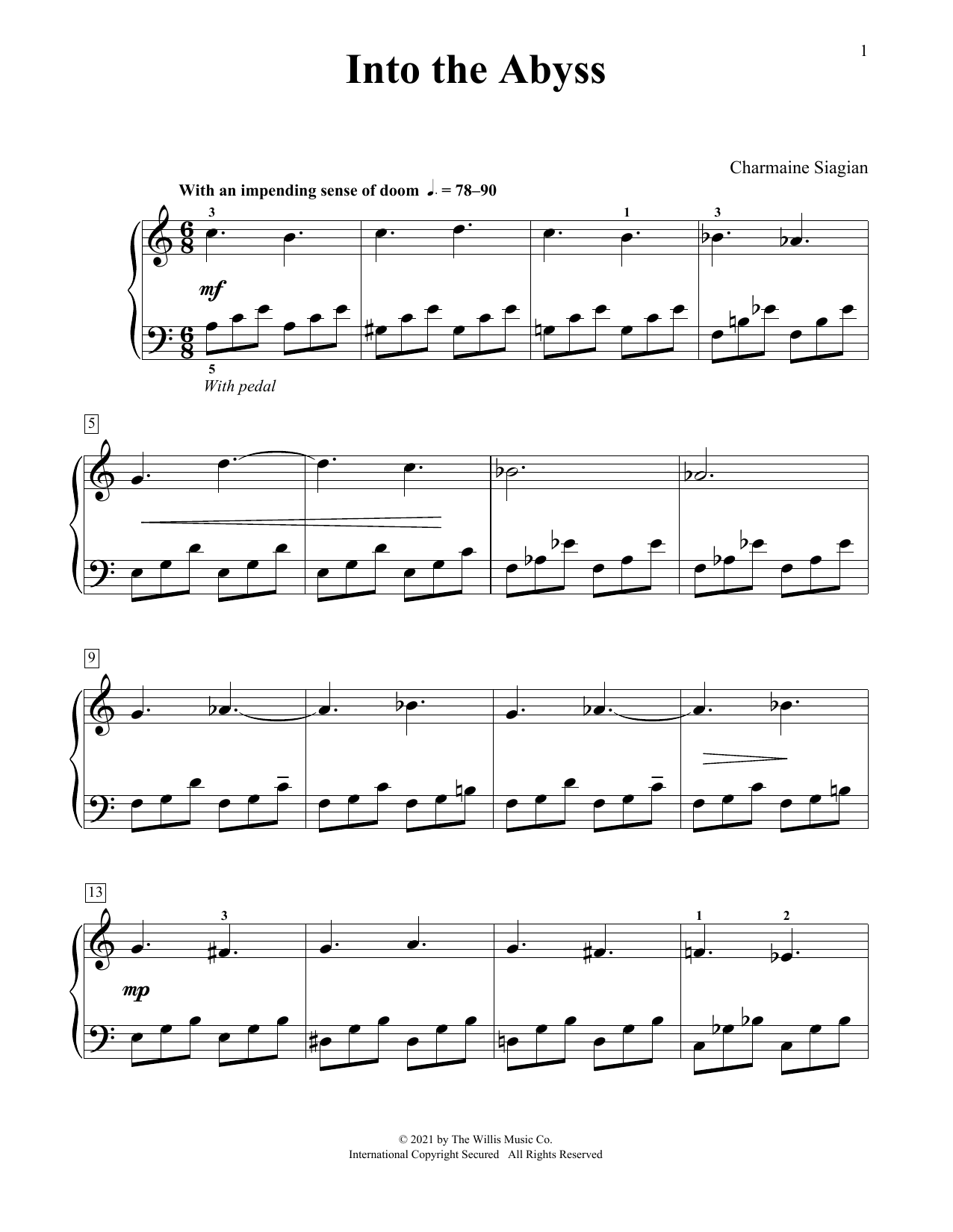 Charmaine Siagian Into The Abyss sheet music notes and chords arranged for Educational Piano