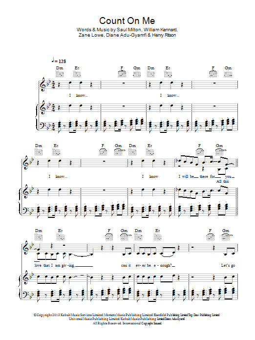 Chase & Status Count On Me sheet music notes and chords arranged for Piano, Vocal & Guitar Chords