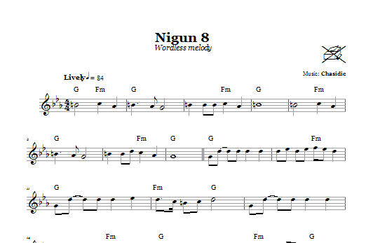Chasidic Nigun 8 (Wordless Melody) sheet music notes and chords arranged for Lead Sheet / Fake Book