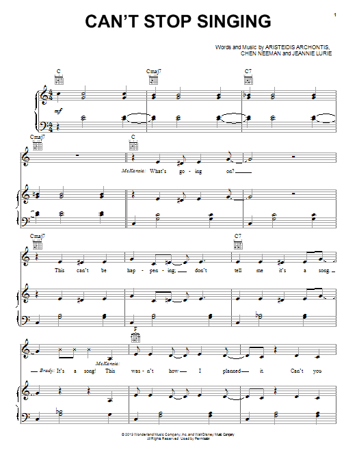 Chen Neeman Can't Stop Singing sheet music notes and chords arranged for Piano, Vocal & Guitar Chords (Right-Hand Melody)