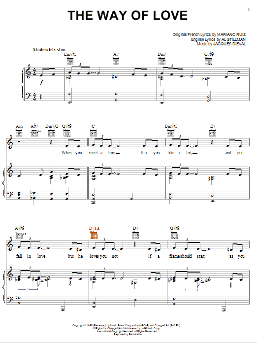 Cher The Way Of Love sheet music notes and chords arranged for Piano, Vocal & Guitar Chords (Right-Hand Melody)