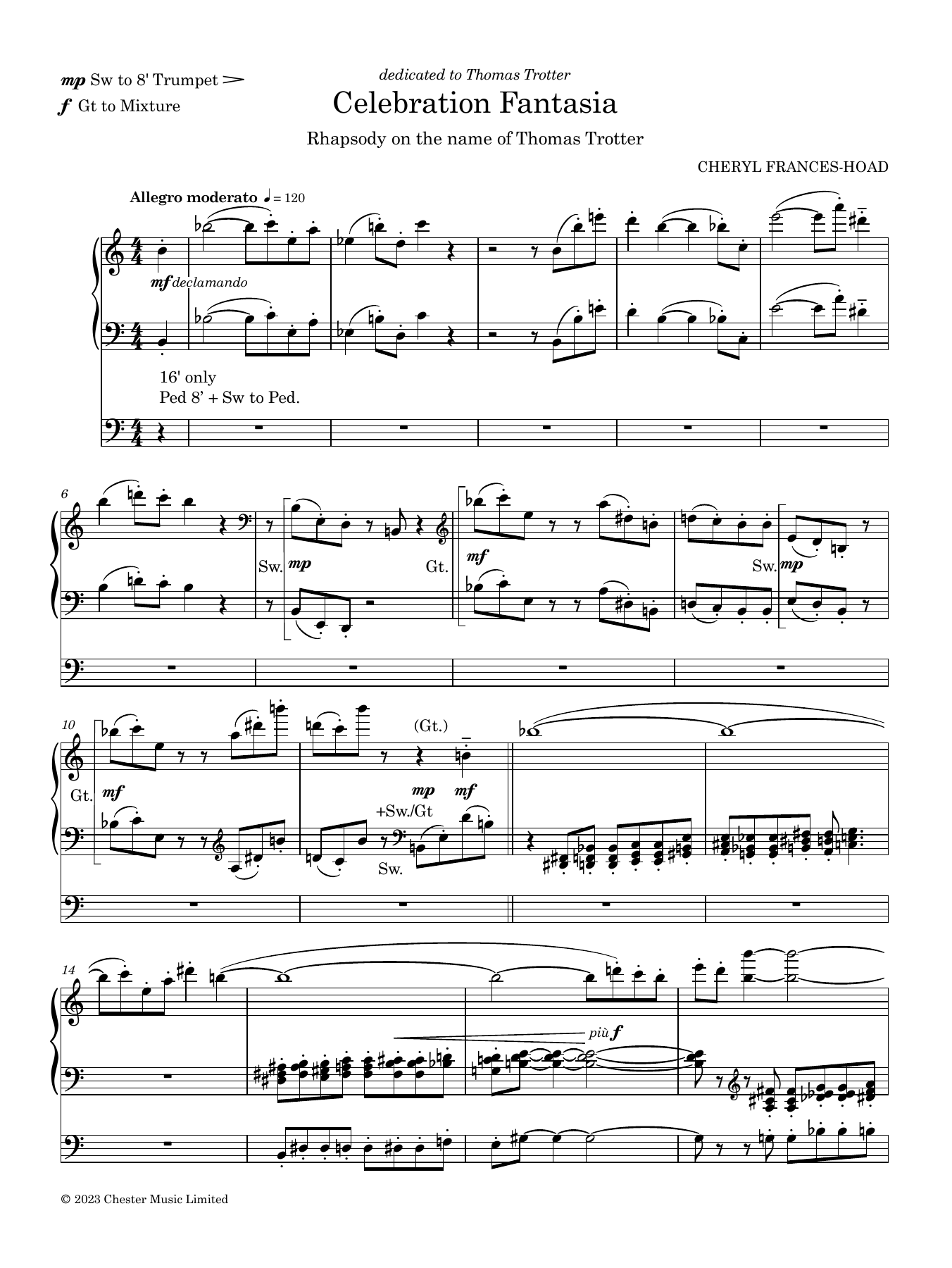 Cheryl Frances-Hoad Celebration Fantasia sheet music notes and chords arranged for Organ