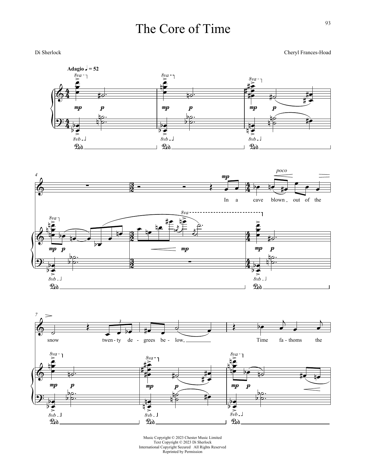 Cheryl Frances-Hoad The Core Of Time sheet music notes and chords arranged for Piano & Vocal