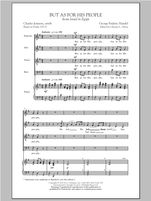 Chester Alwes But As For His People sheet music notes and chords arranged for SATB Choir