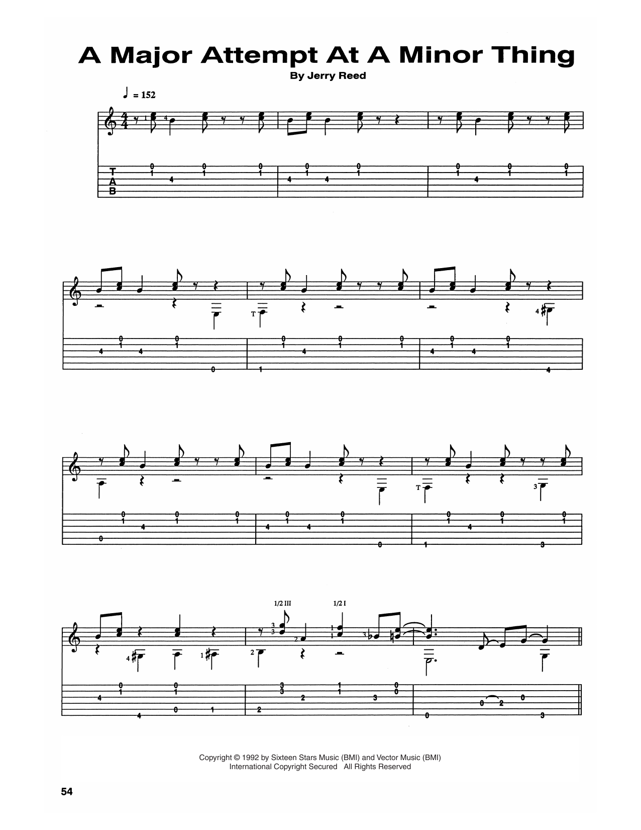 Chet Atkins and Jerry Reed A Major Attempt At A Minor Thing sheet music notes and chords arranged for Guitar Tab