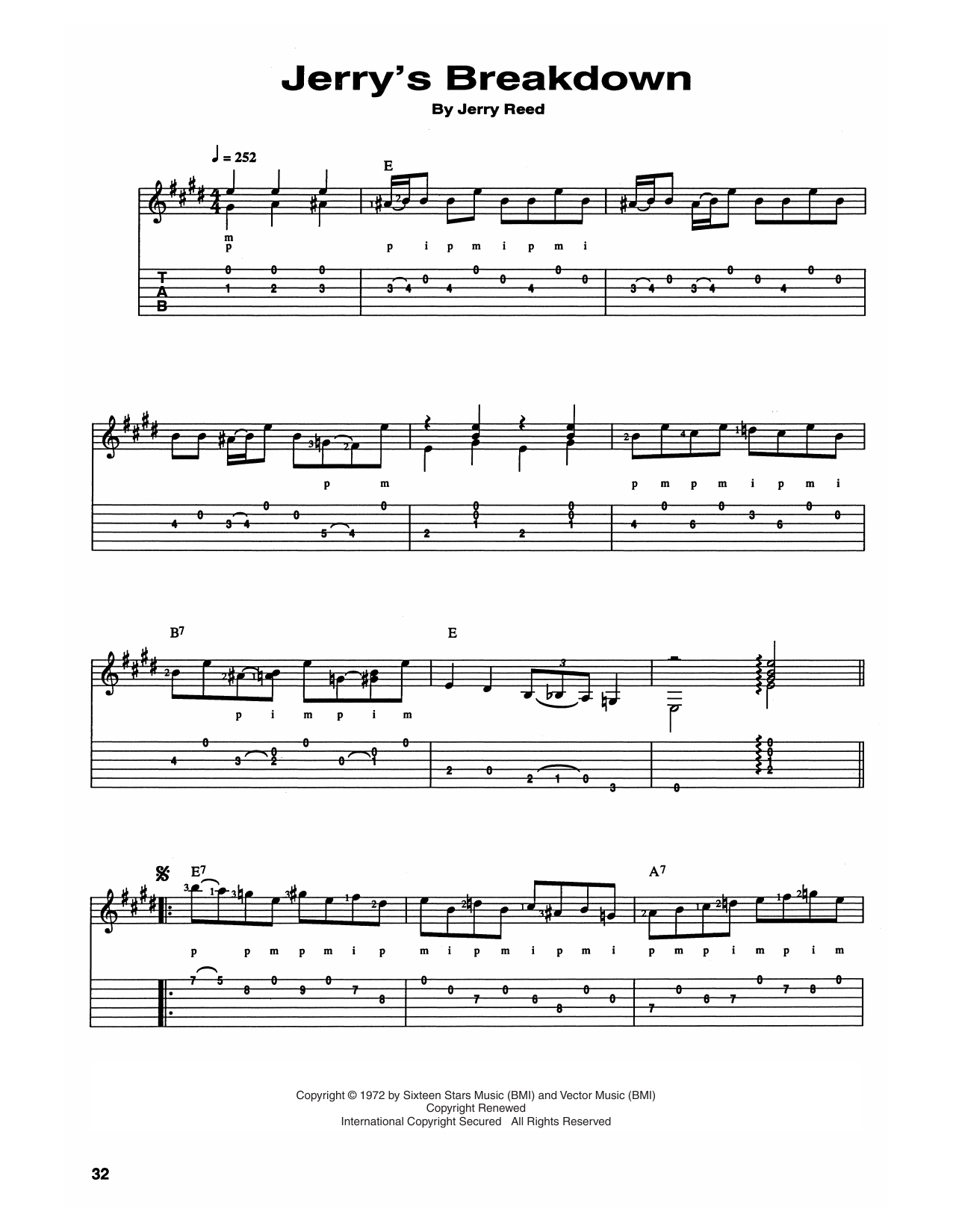 Chet Atkins and Jerry Reed Jerry's Breakdown sheet music notes and chords arranged for Guitar Tab
