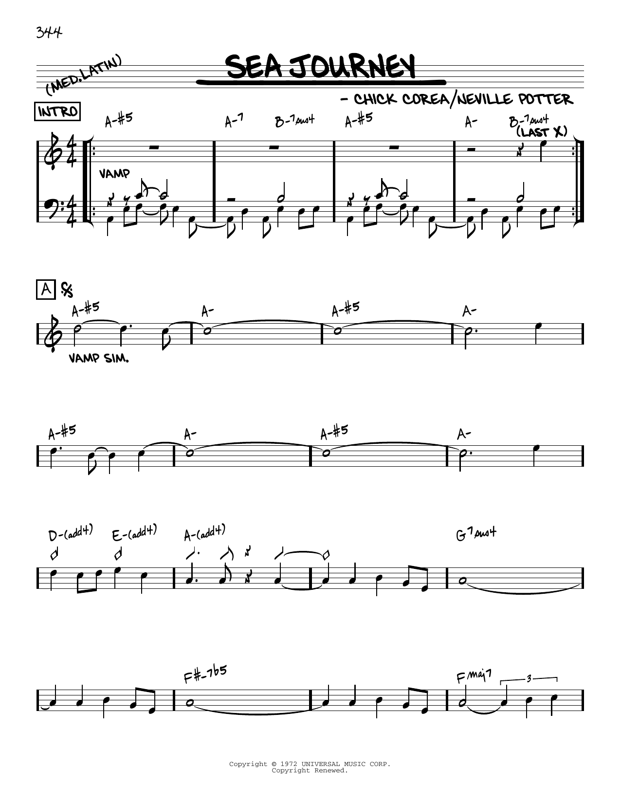Chick Corea Sea Journey [Reharmonized version] (arr. Jack Grassel) sheet music notes and chords arranged for Real Book – Melody & Chords