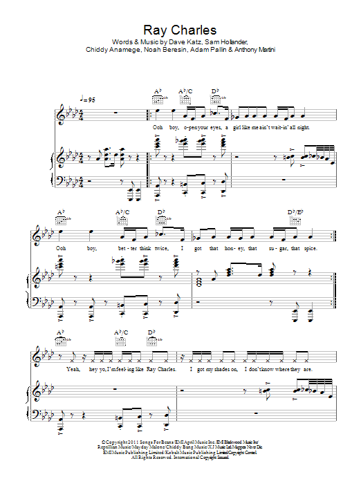 Chiddy Bang Ray Charles sheet music notes and chords arranged for Piano, Vocal & Guitar Chords