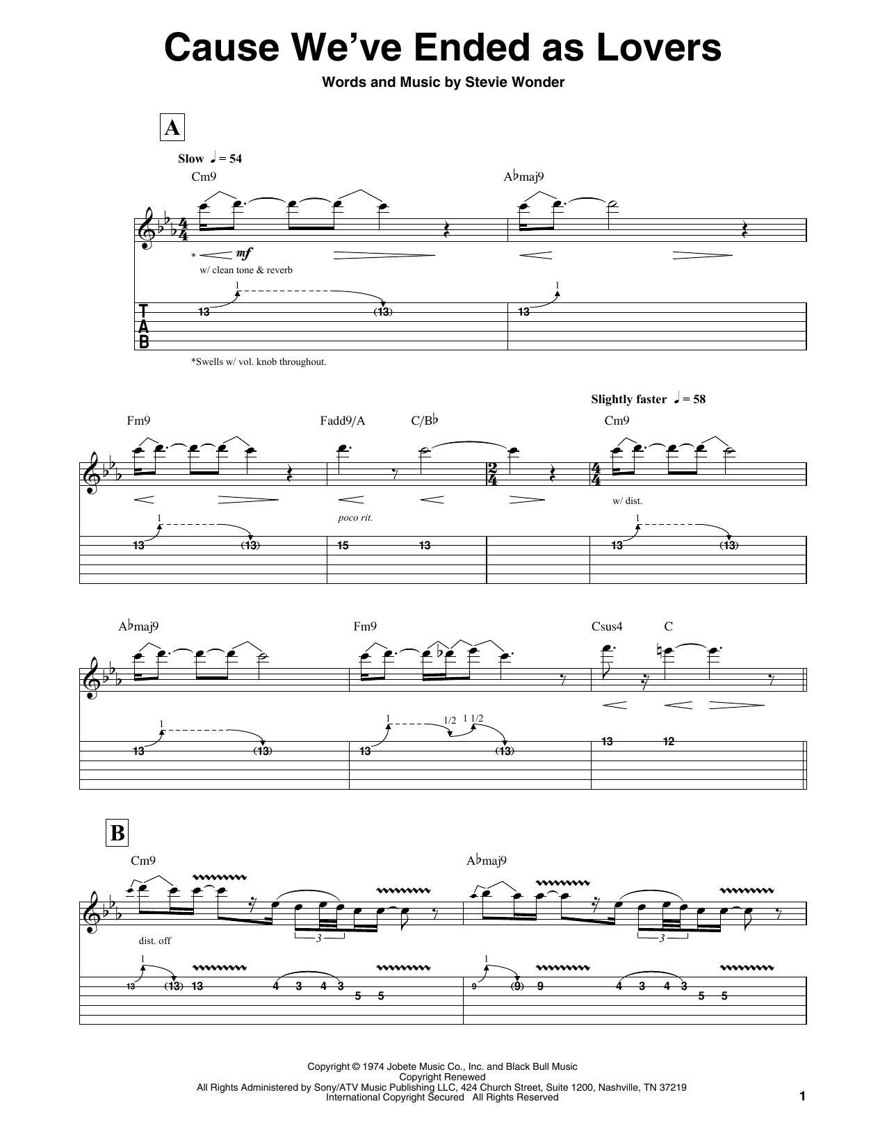 Chieli Minucci Cause We've Ended As Lovers sheet music notes and chords arranged for Guitar Tab (Single Guitar)