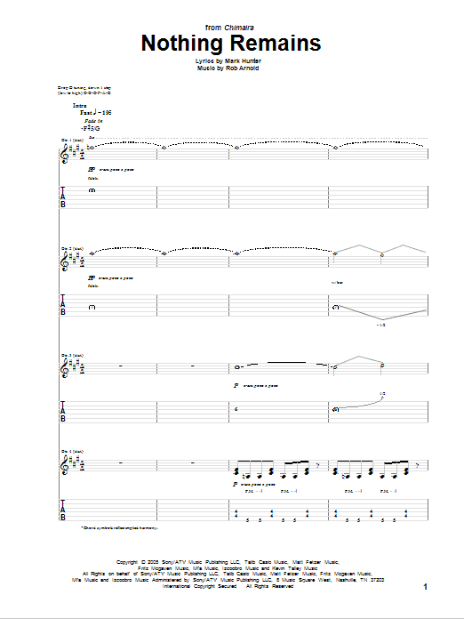 Chimaira Nothing Remains sheet music notes and chords arranged for Bass Guitar Tab