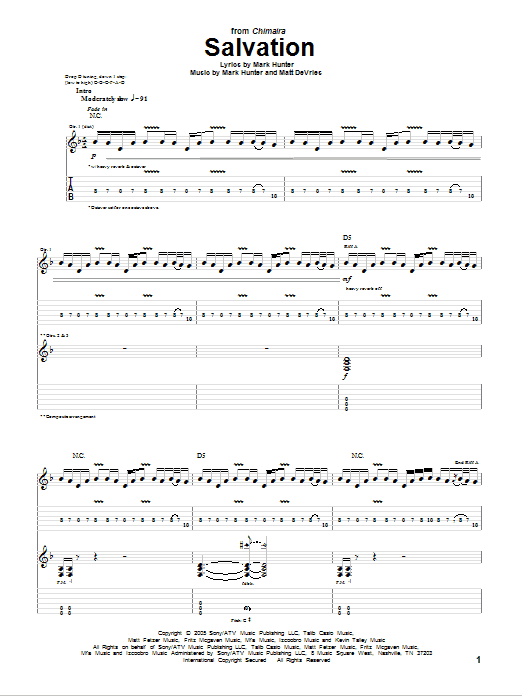 Chimaira Salvation sheet music notes and chords arranged for Guitar Tab