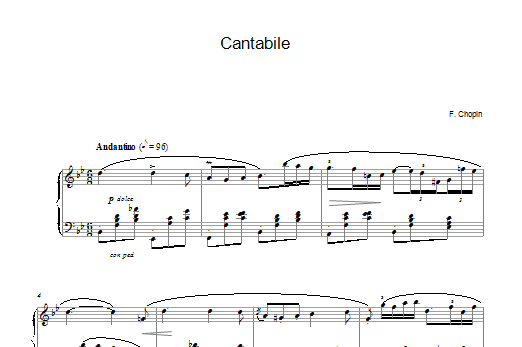 Chopin Cantabile sheet music notes and chords arranged for Piano Solo