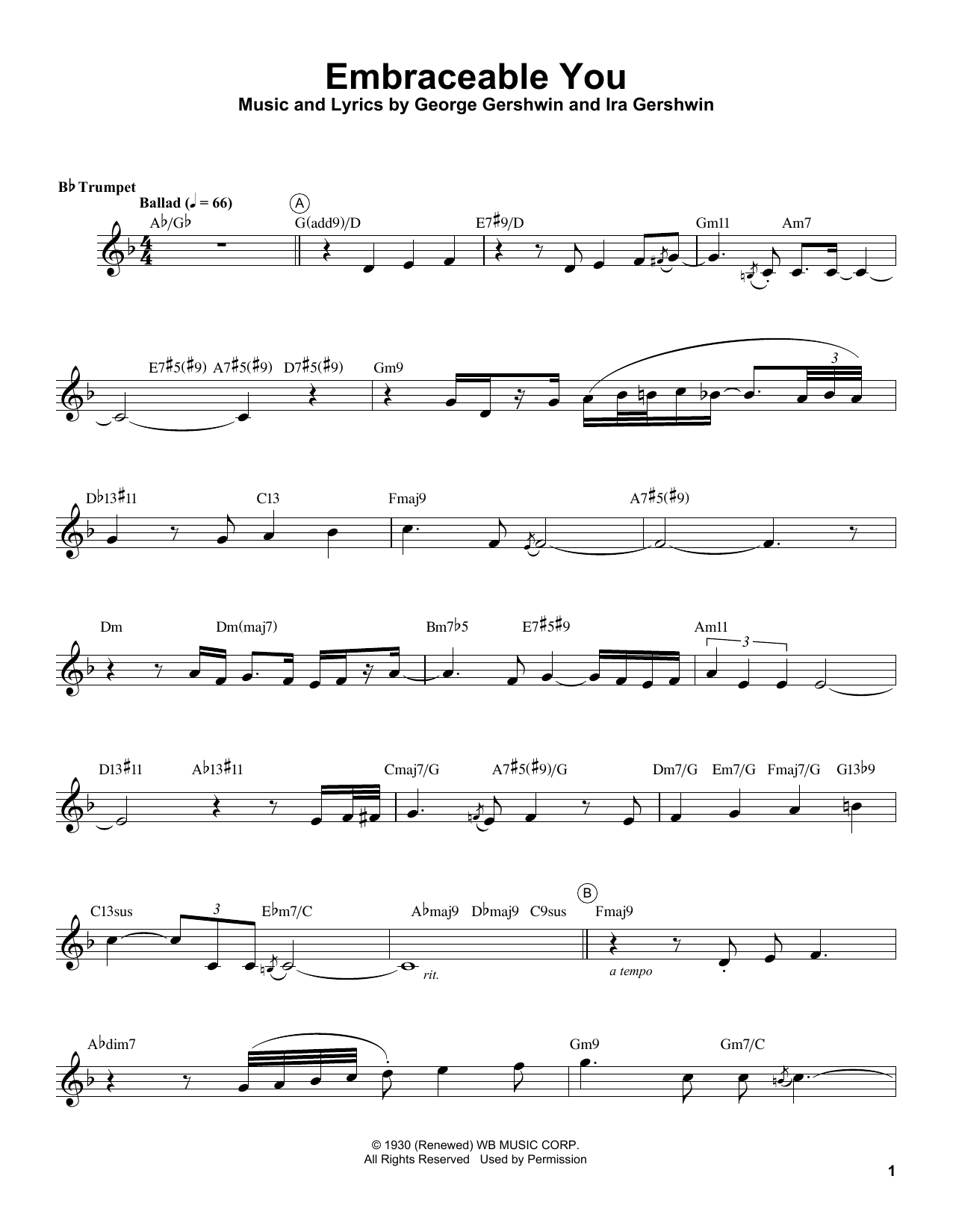 Chris Botti Embraceable You sheet music notes and chords arranged for Trumpet Transcription