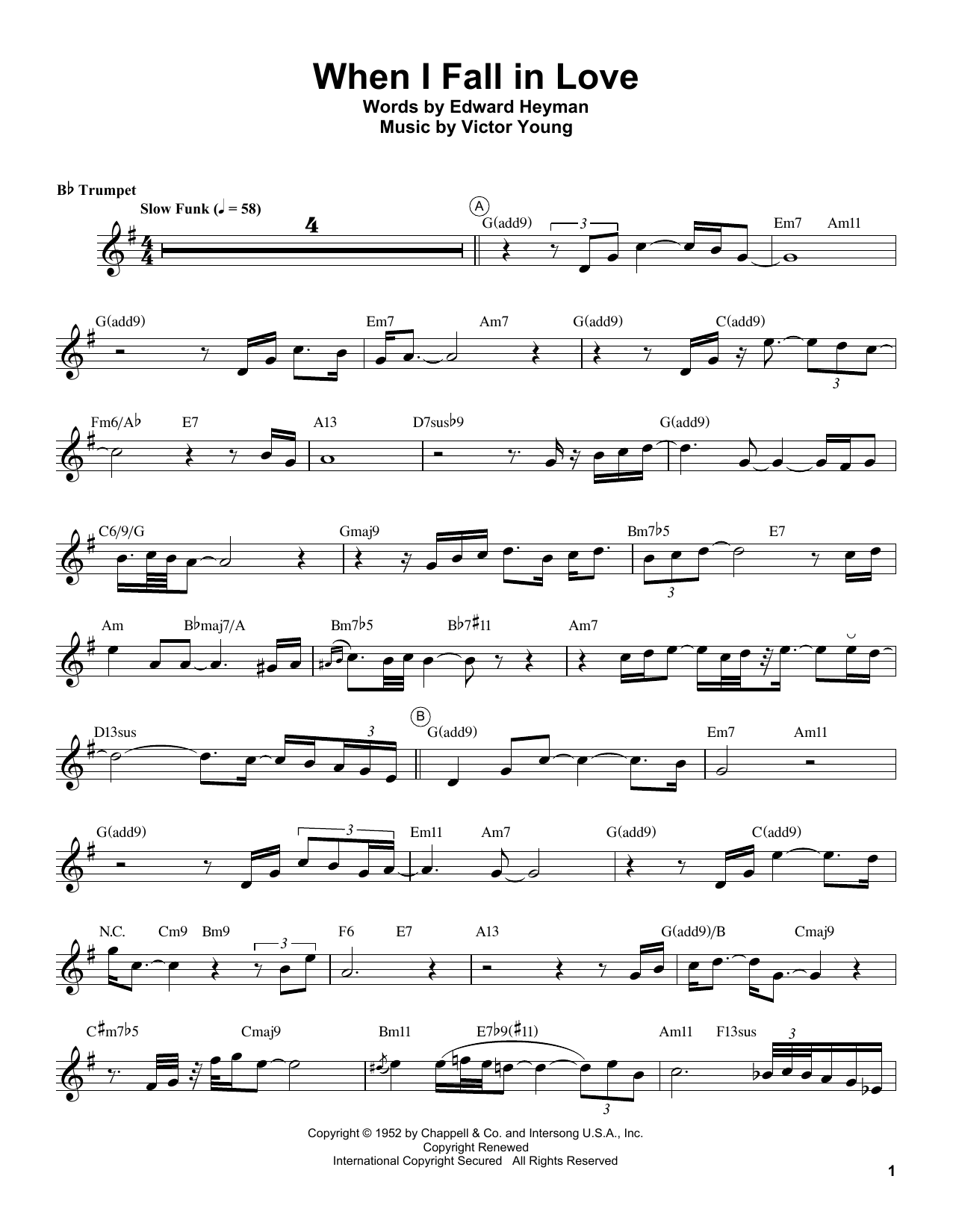 Chris Botti When I Fall In Love sheet music notes and chords arranged for Trumpet Transcription