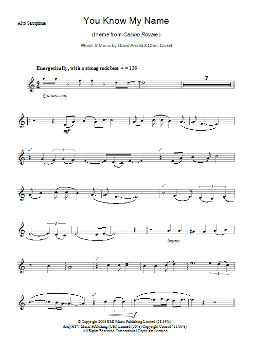 Chris Cornell You Know My Name sheet music notes and chords arranged for Guitar Tab