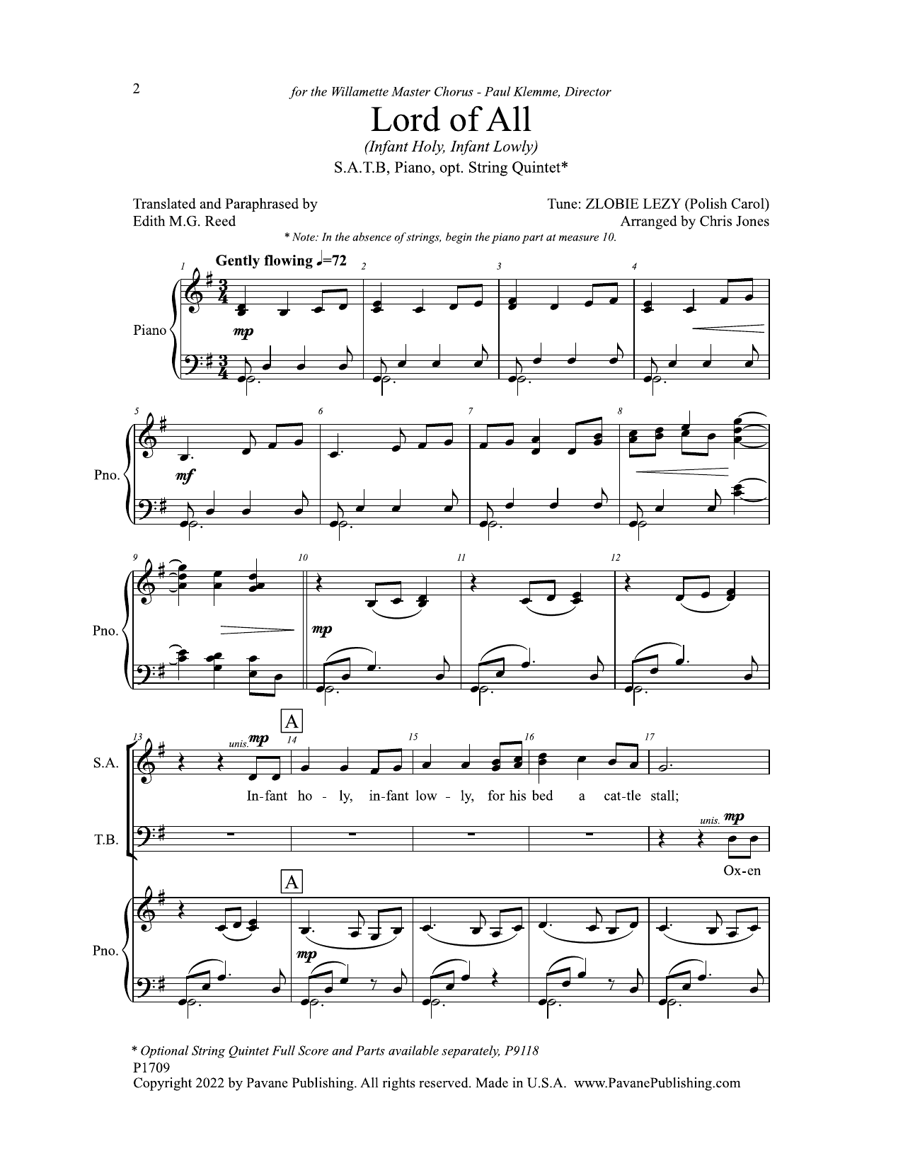 Chris Jones Lord Of All (Infant Holy, Infant Lowly) sheet music notes and chords arranged for SATB Choir