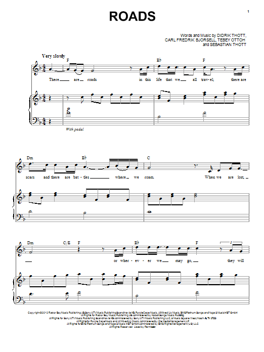 Chris Mann Roads sheet music notes and chords arranged for Piano & Vocal