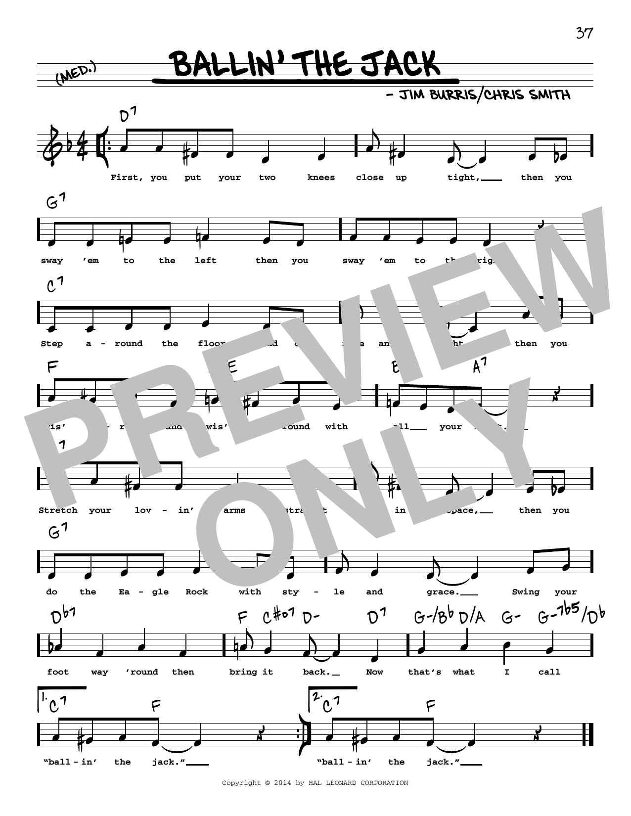 Chris Smith Ballin' The Jack (Low Voice) sheet music notes and chords arranged for Real Book – Melody, Lyrics & Chords